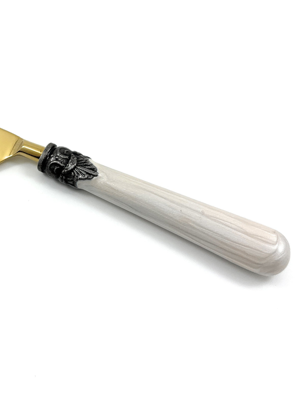 Vibhsa White Resin Handle Flatware set of 20 Antique Design