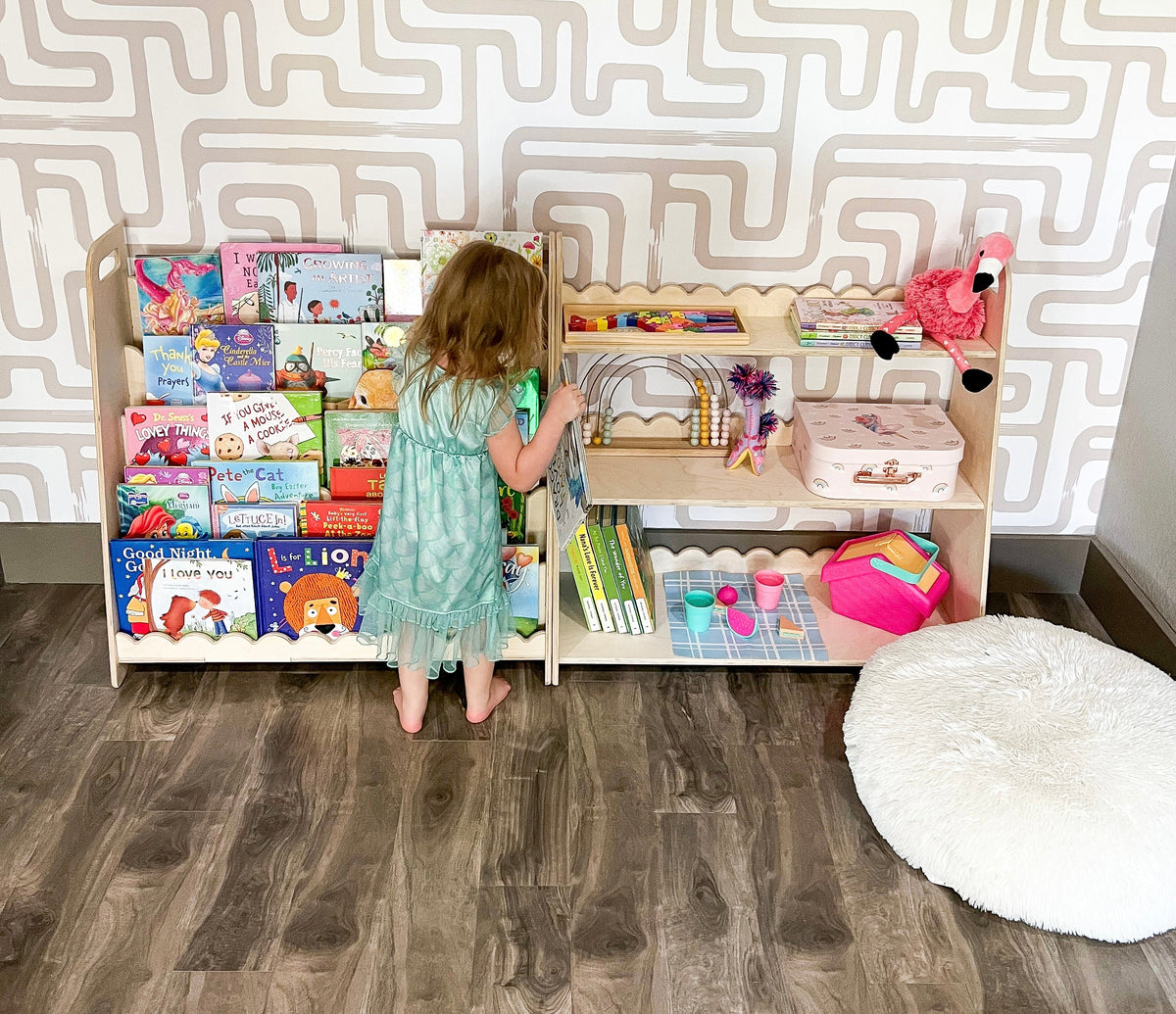RAY+ROY – Scalloped Toy Shelf + Bookshelf