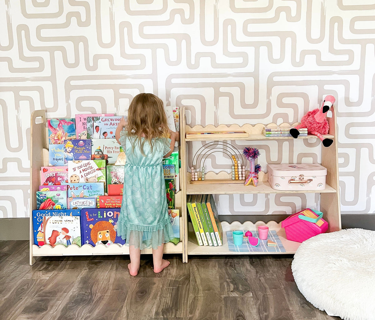RAY+ROY – Scalloped Toy Shelf + Bookshelf