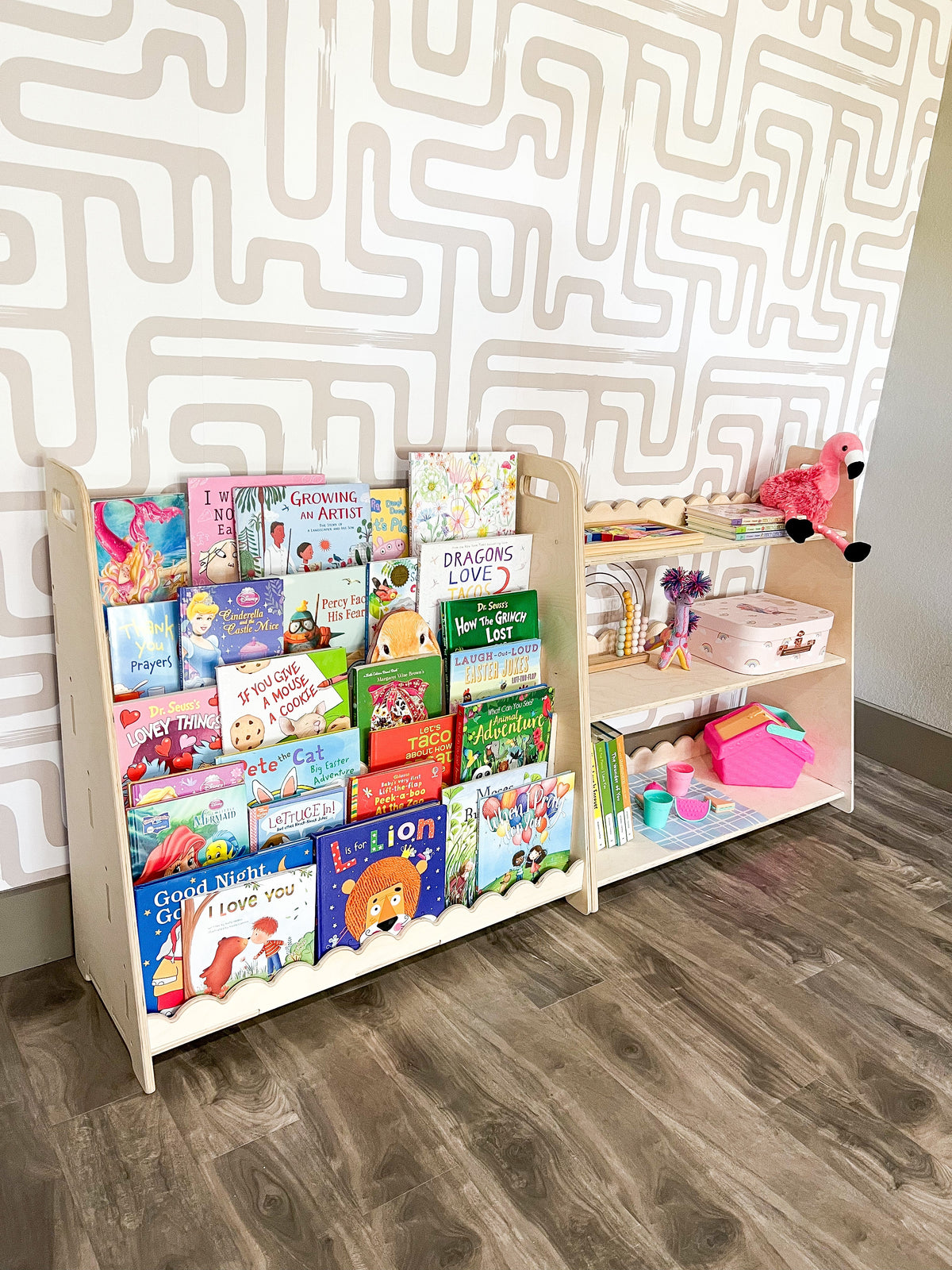 RAY+ROY – Scalloped Toy Shelf + Bookshelf