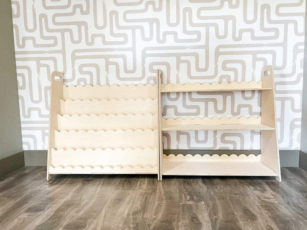 RAY+ROY – Scalloped Toy Shelf + Bookshelf