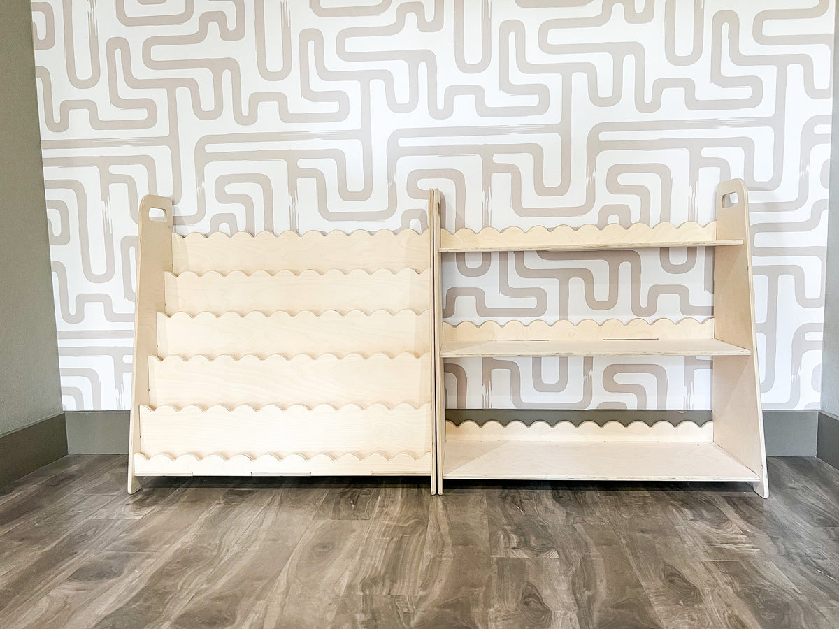RAY+ROY – Scalloped Toy Shelf + Bookshelf