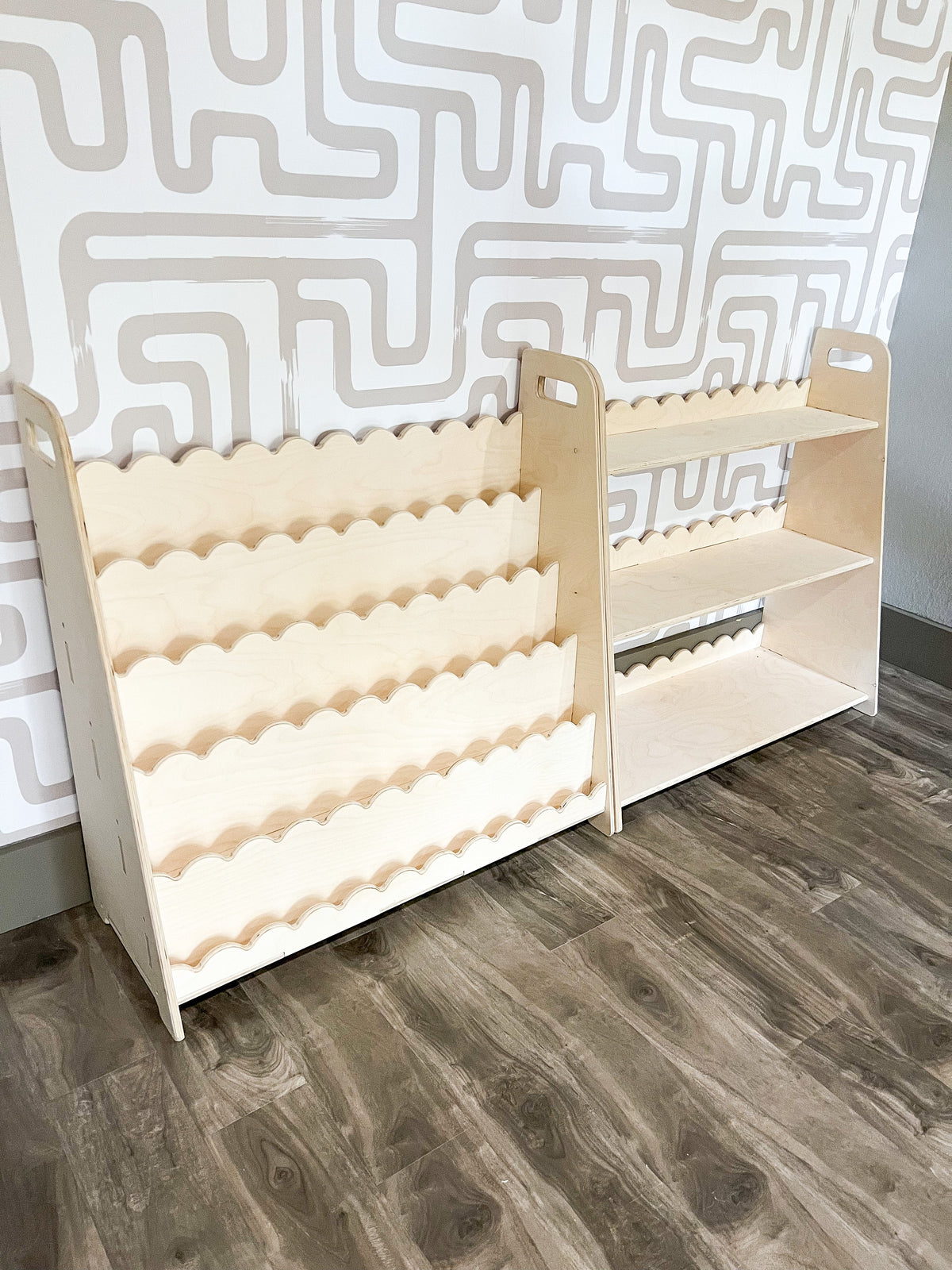 RAY+ROY – Scalloped Toy Shelf + Bookshelf