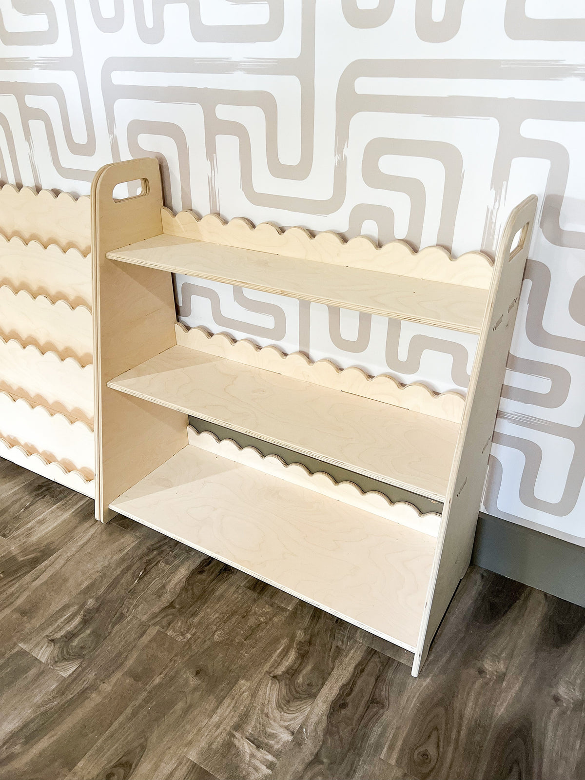RAY+ROY – Scalloped Toy Shelf + Bookshelf