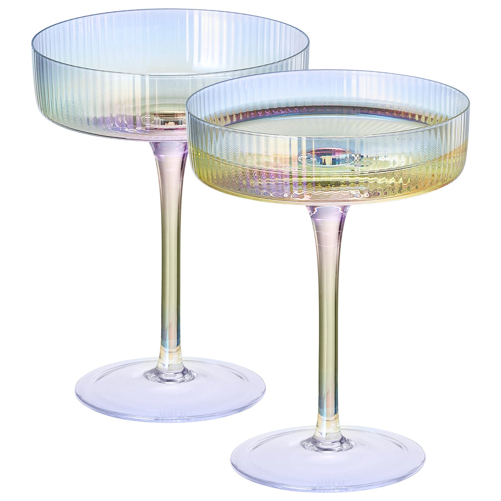 Como Ribbed Coupe Cocktail Glassware, Set of 2