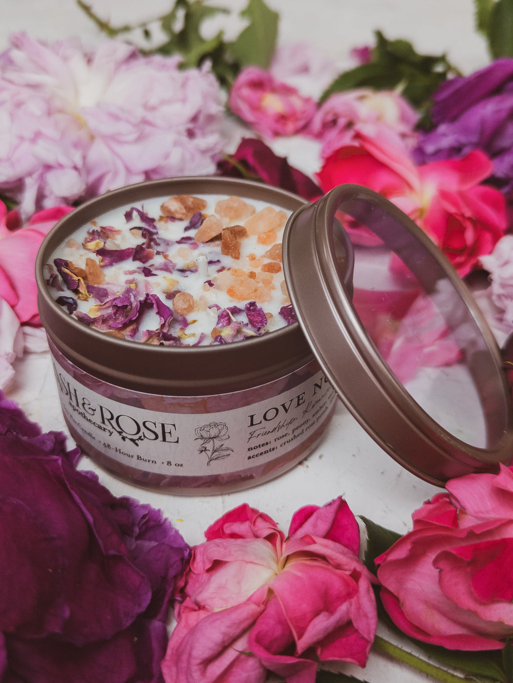 LOVE NOTES Rose + Pink Salt Candle