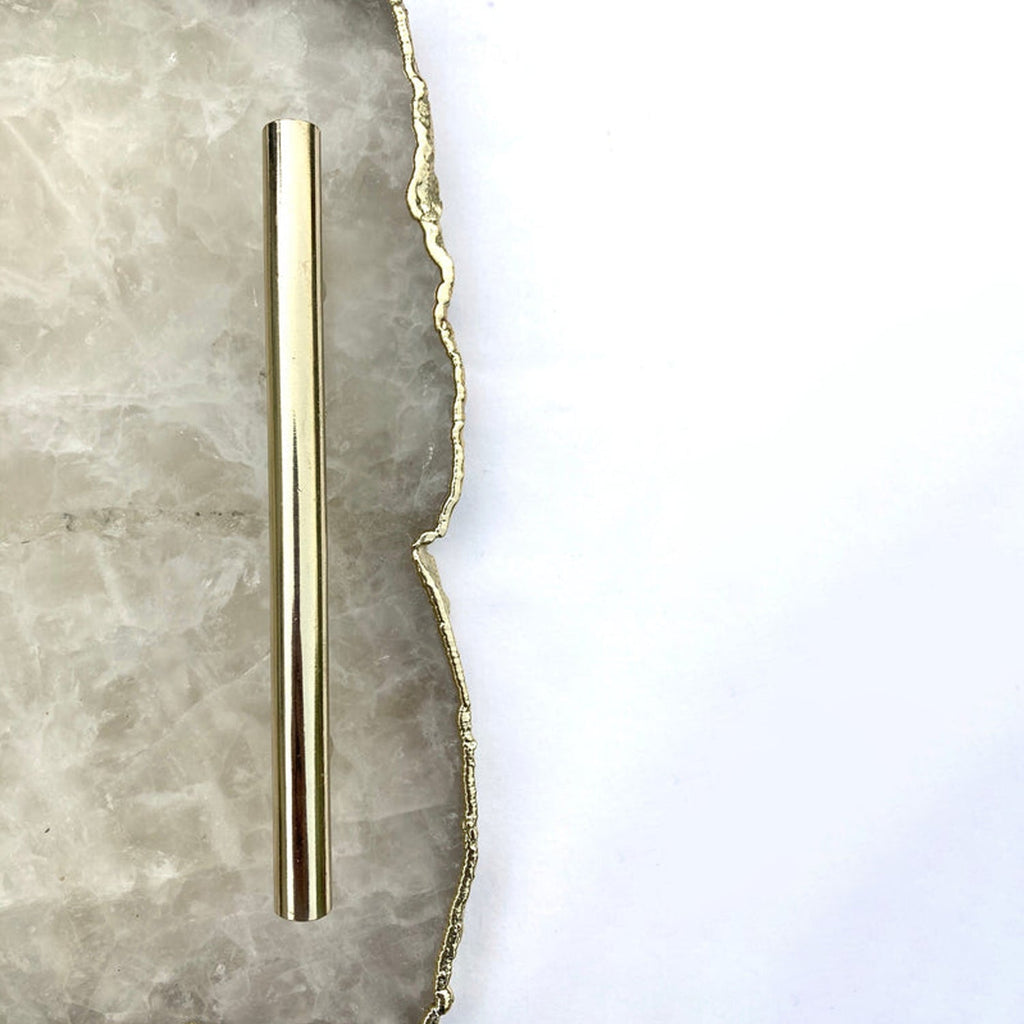 Large White Agate Serving Tray With Brass Handles/Personalized
