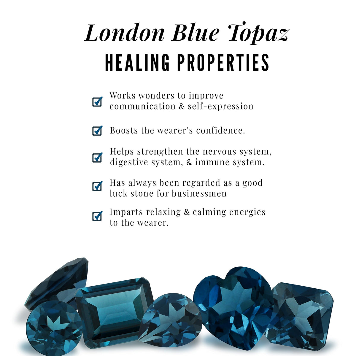 0.7 Carat Emerald Cut London Blue Topaz Statement Ring with Diamond