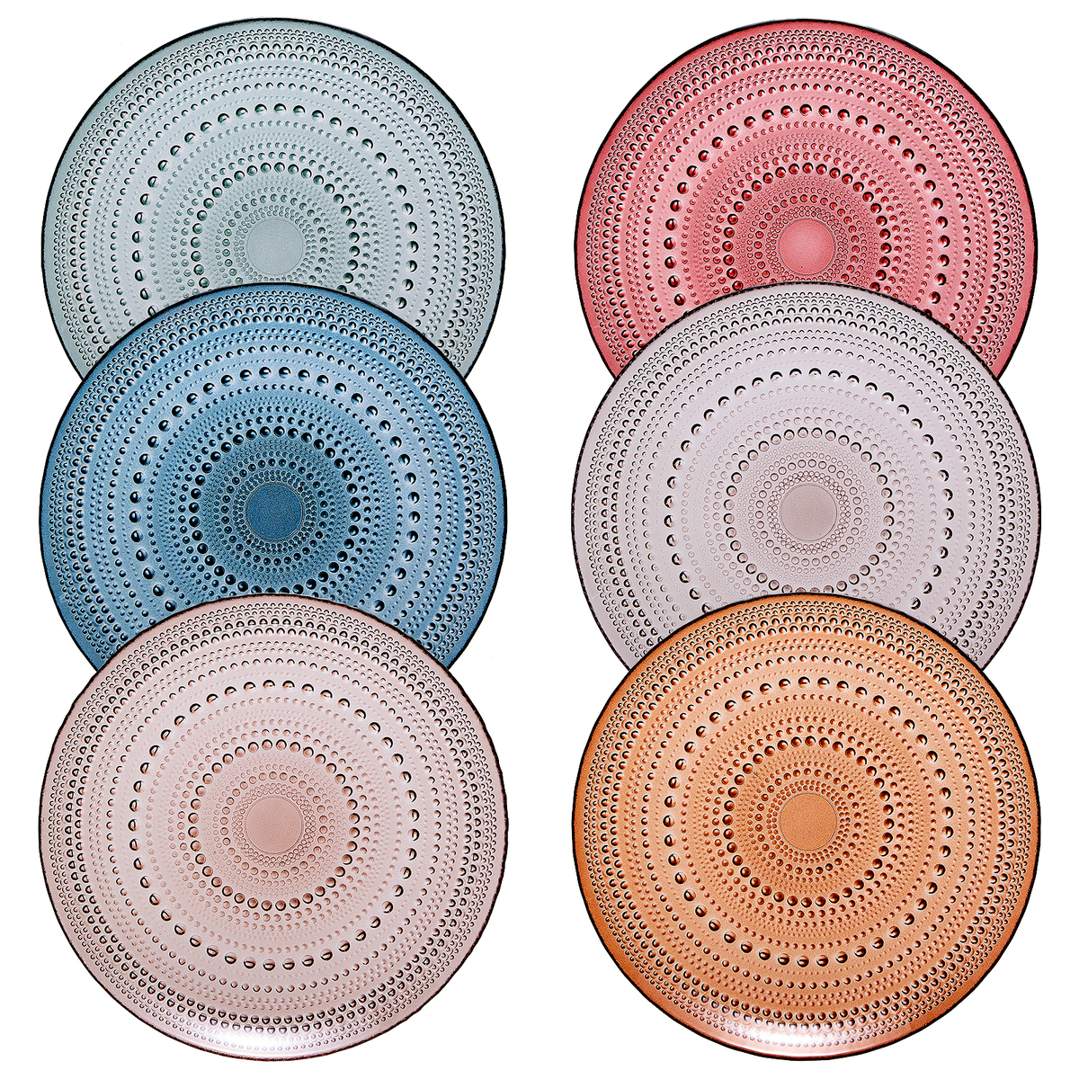 Tonal Hobnail Glass Plate, Set of 6