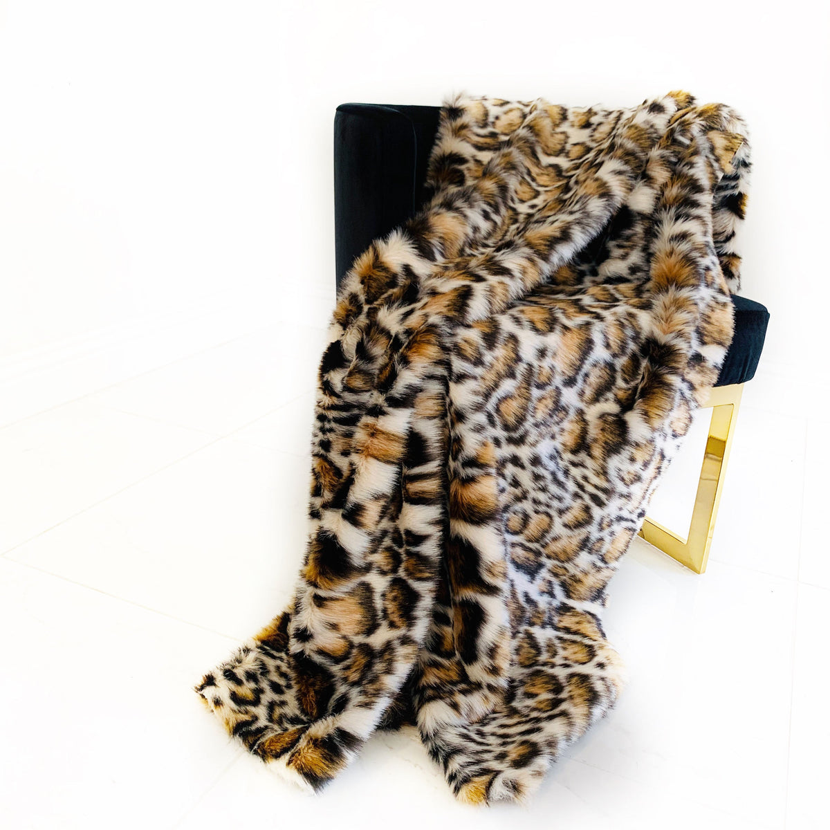 Plutus Brown Tiger Faux Fur Luxury Throw Blanket