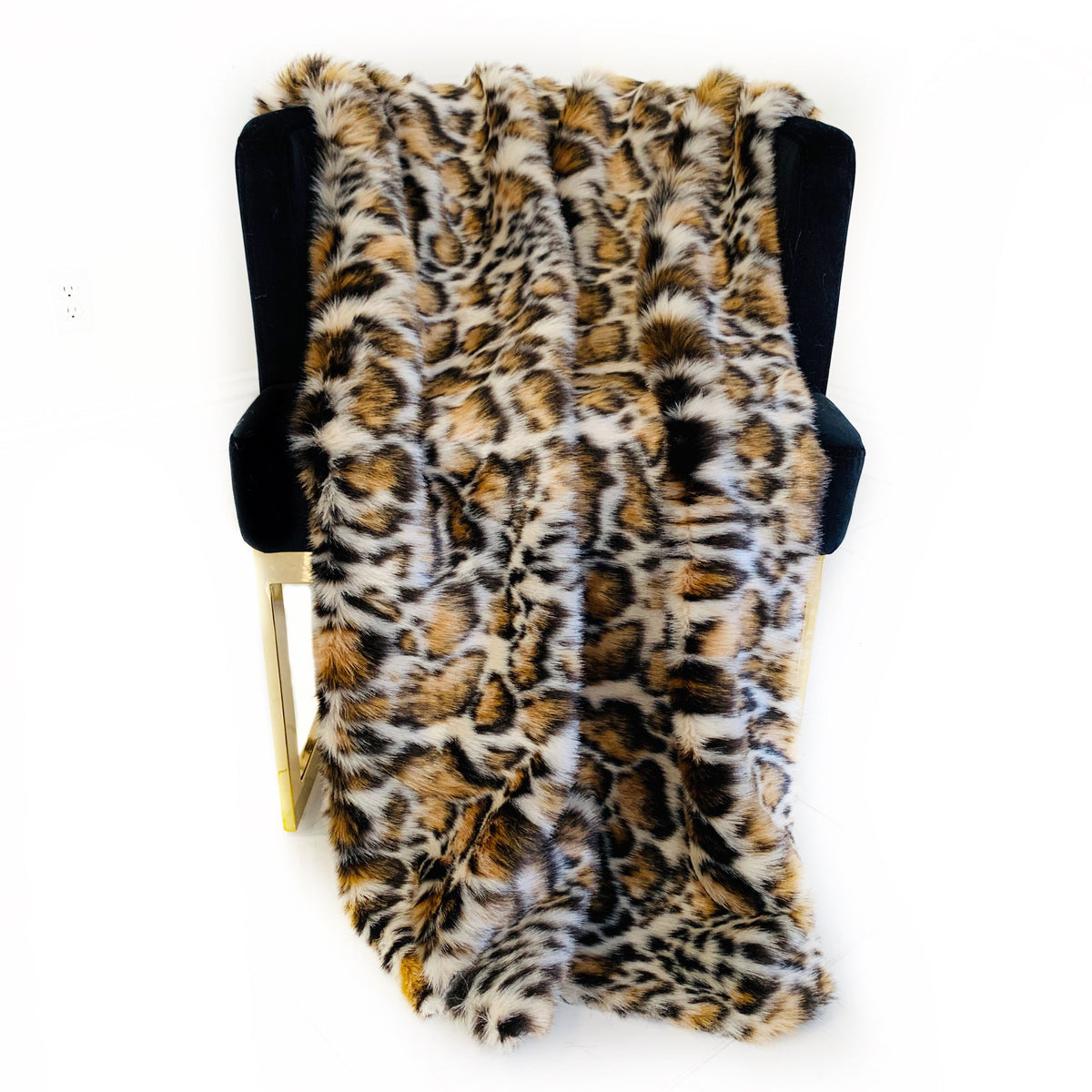 Plutus Brown Tiger Faux Fur Luxury Throw Blanket