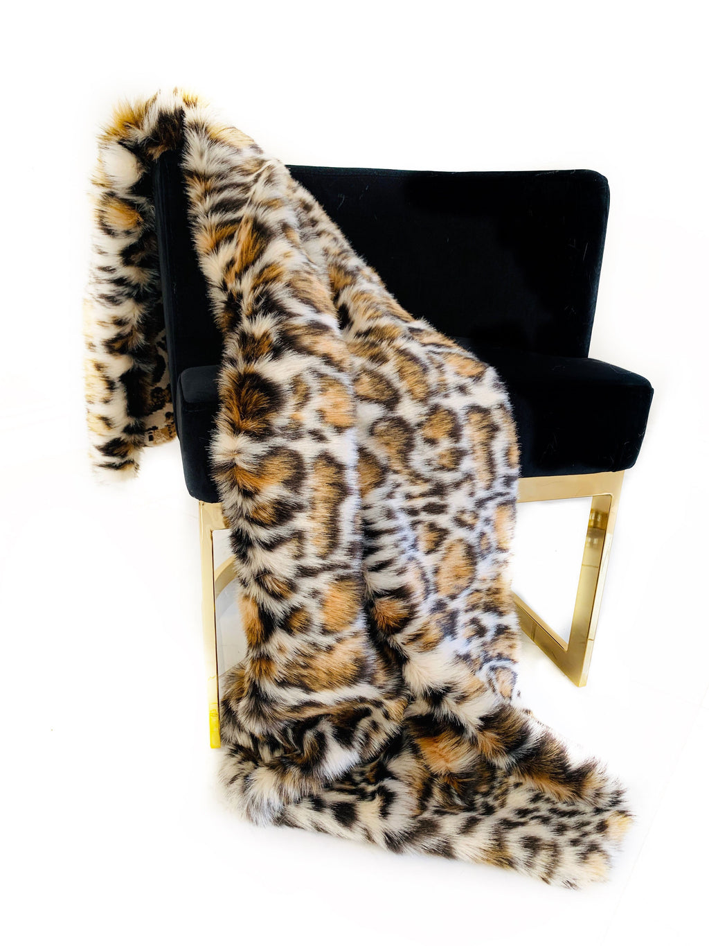 Plutus Brown Tiger Faux Fur Luxury Throw Blanket