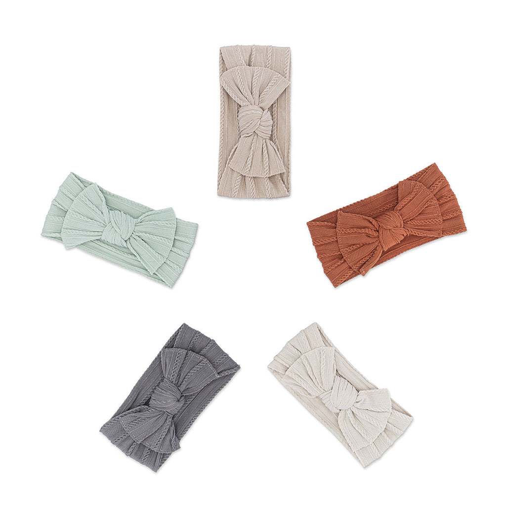 Pebble Set – Cable Knit Knotted Headbands – 5 Pack