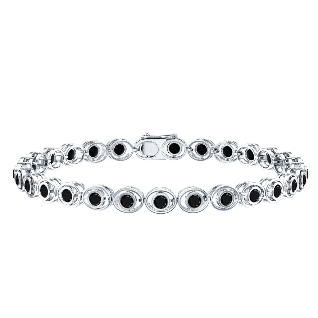Real Black Onyx Tennis Bracelet with Certificate
