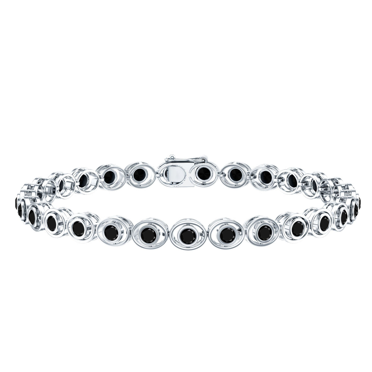 Real Black Onyx Tennis Bracelet with Certificate