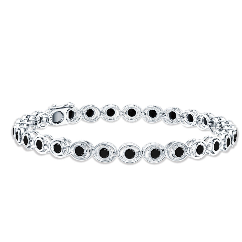 Real Black Onyx Tennis Bracelet with Certificate