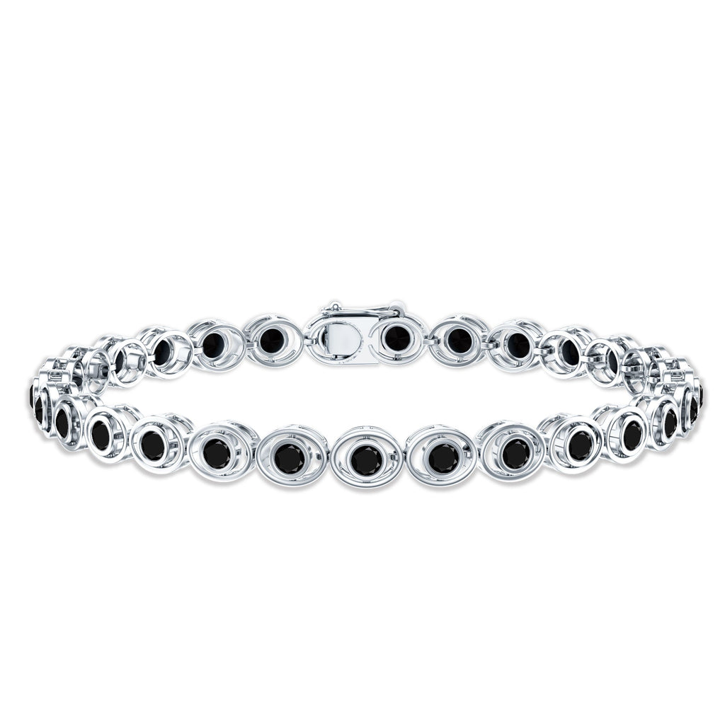 Real Black Onyx Tennis Bracelet with Certificate