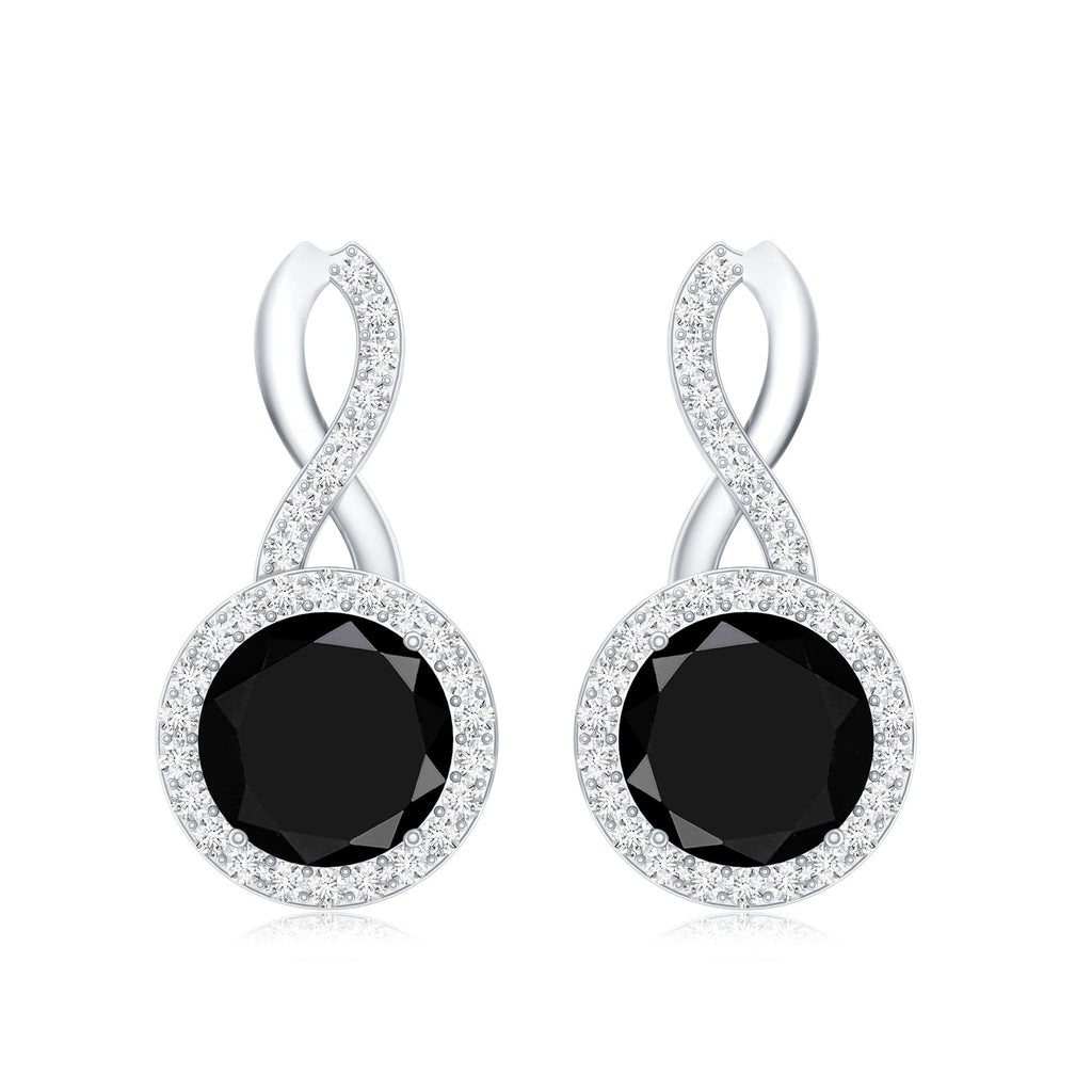 1.6 Carat Lab Grown Black and White Diamond Infinity Stud Earrings