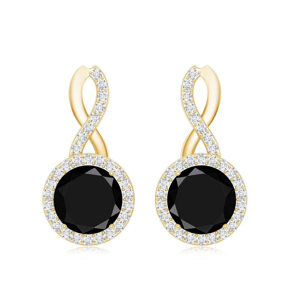 1.6 Carat Lab Grown Black and White Diamond Infinity Stud Earrings