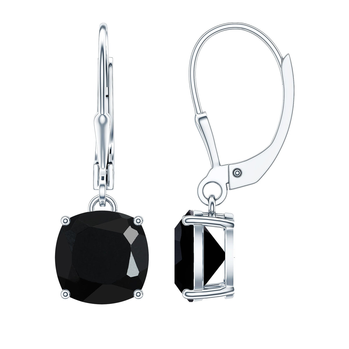 Lab Created Black Diamond Drop Earrings with Lever Back