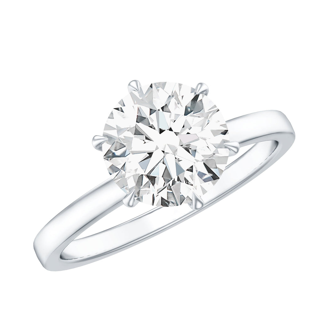 2 Carat Lab Grown Diamond Solitaire Engagement Ring with Hidden Halo