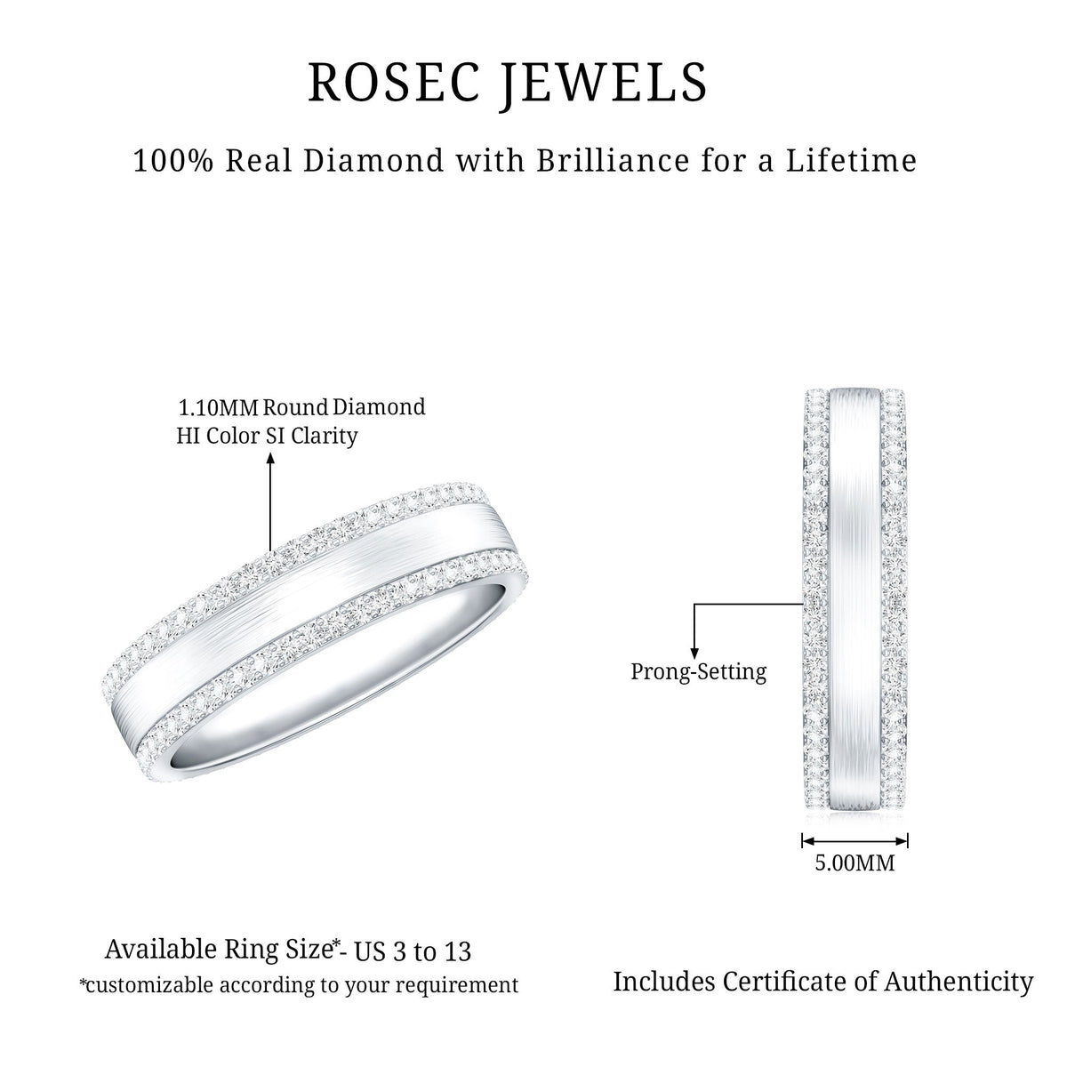 Natural Certified Diamond Wedding Band