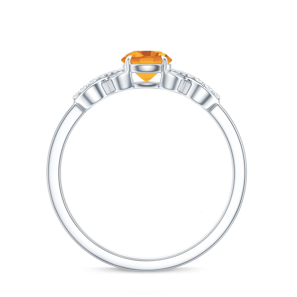 Certified Natural Citrine Infinity Promise Ring with Diamonds
