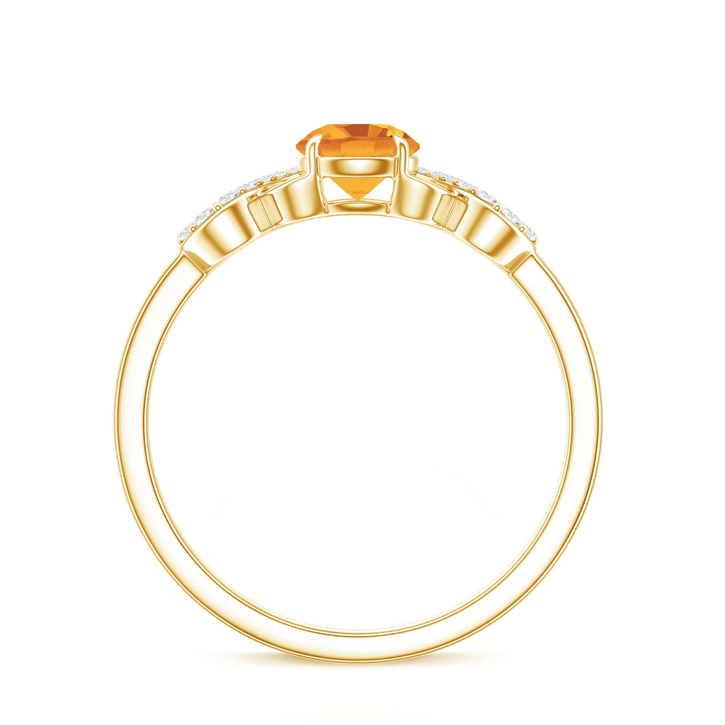Certified Natural Citrine Infinity Promise Ring with Diamonds