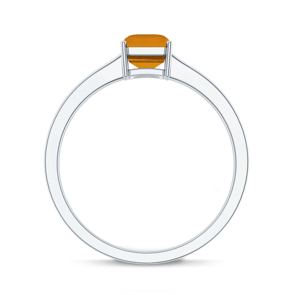 1.8 Carat Natural Citrine Solitaire Emerald Cut Engagement Ring