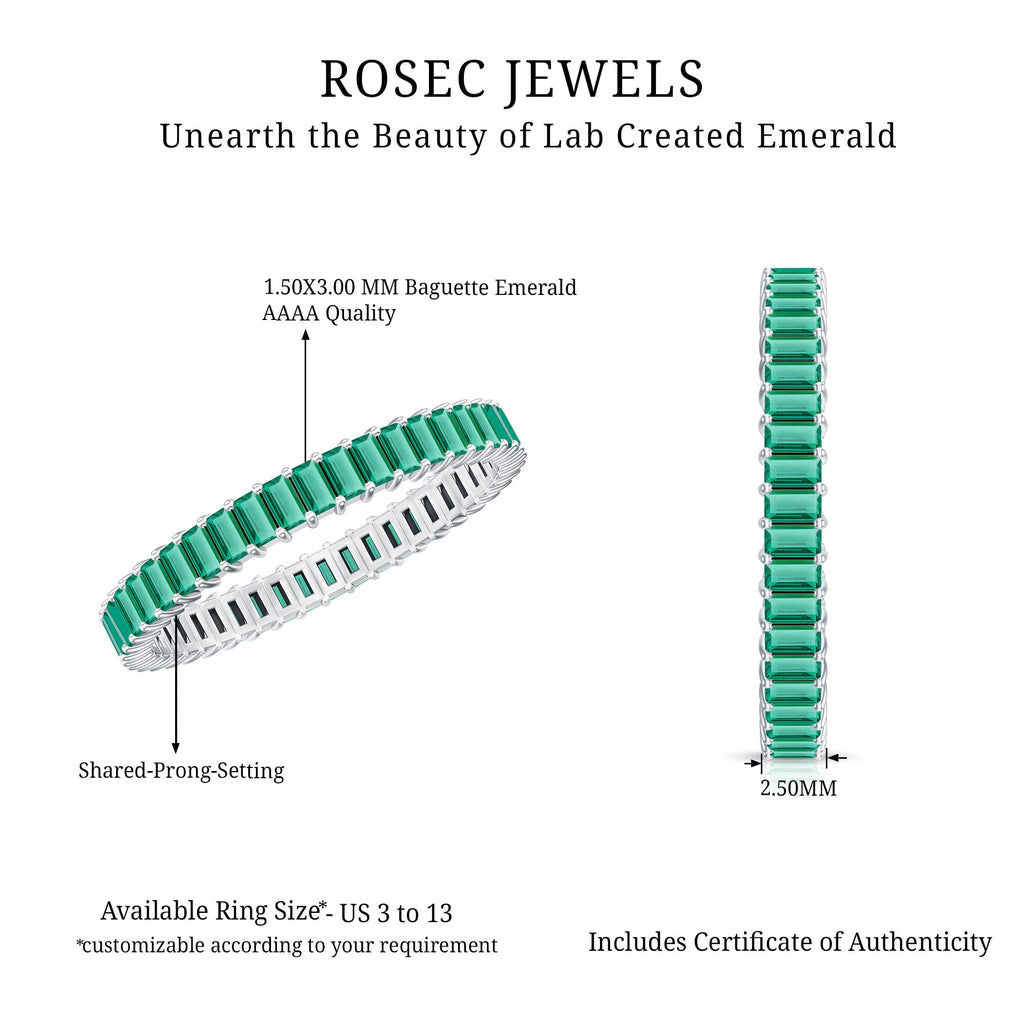 Lab Grown Emerald Baguette Eternity Band