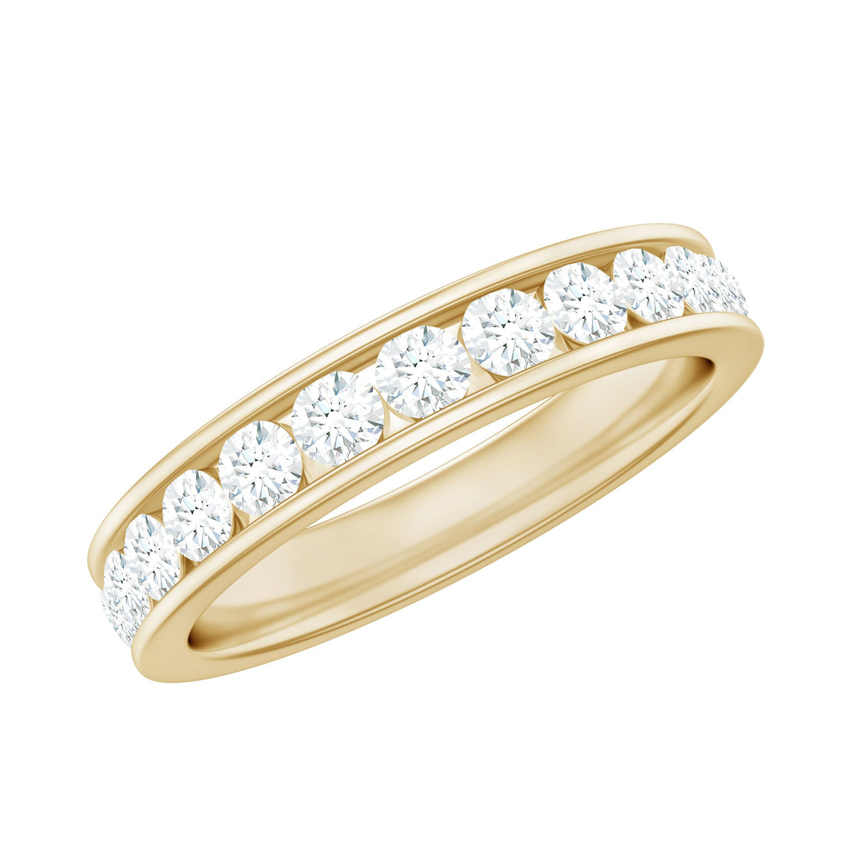 Channel Set Moissanite Eternity Band for women