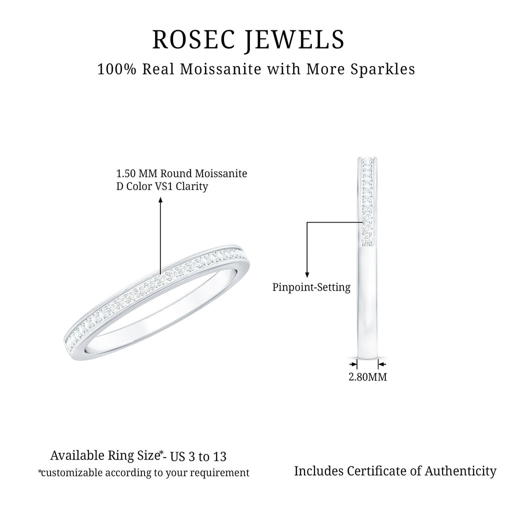 Minimal Moissanite Eternity Band Ring