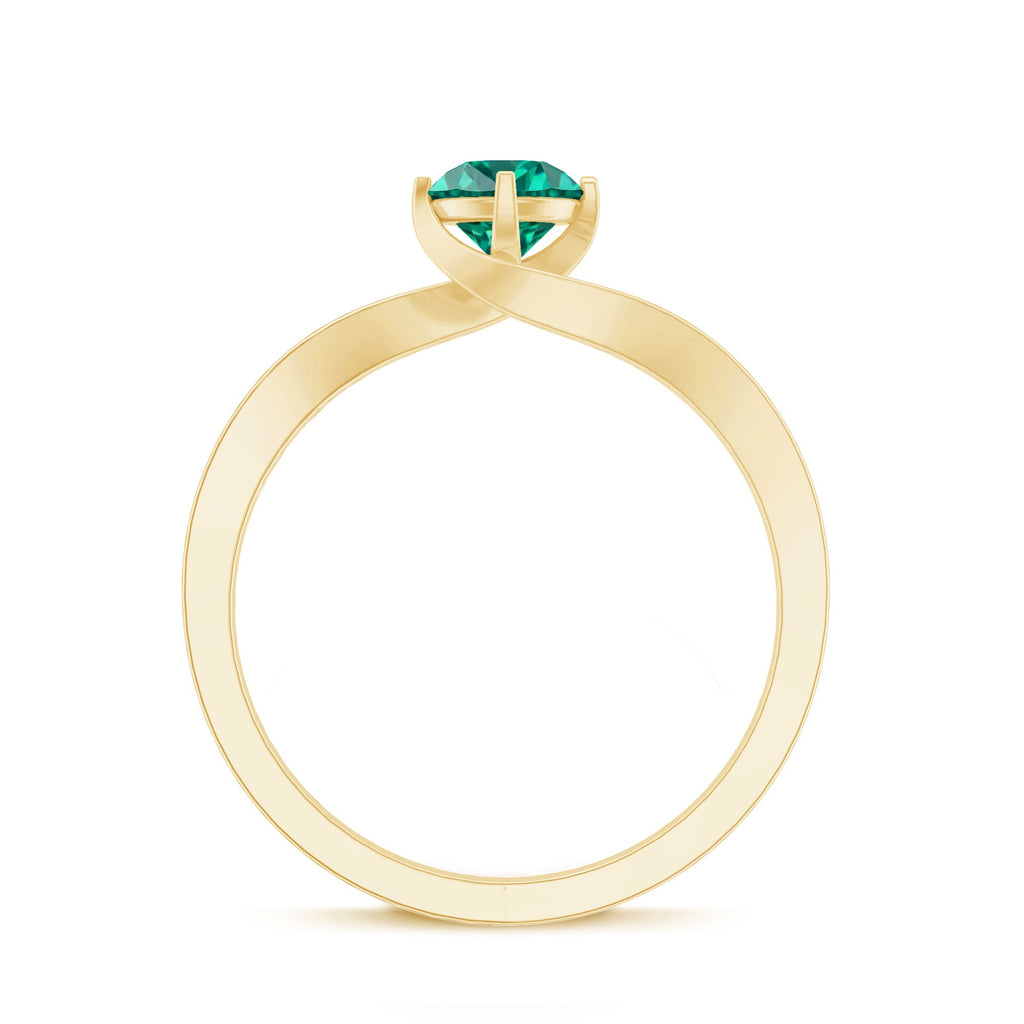 Certified 0.8 Carat Lab Grown Emerald Diamond Bypass Engagement Ring