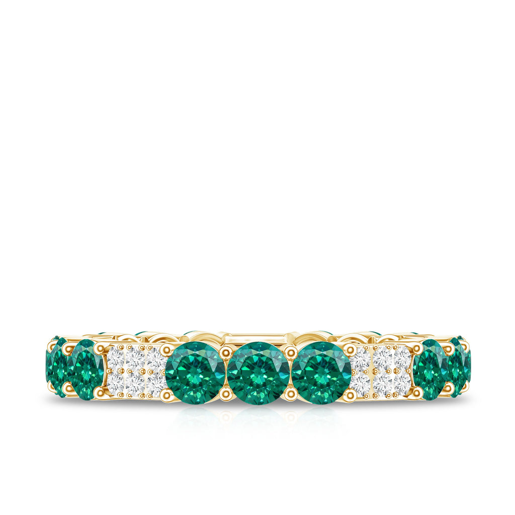 Certified Lab Grown Emerald Diamond Eternity Wedding Band