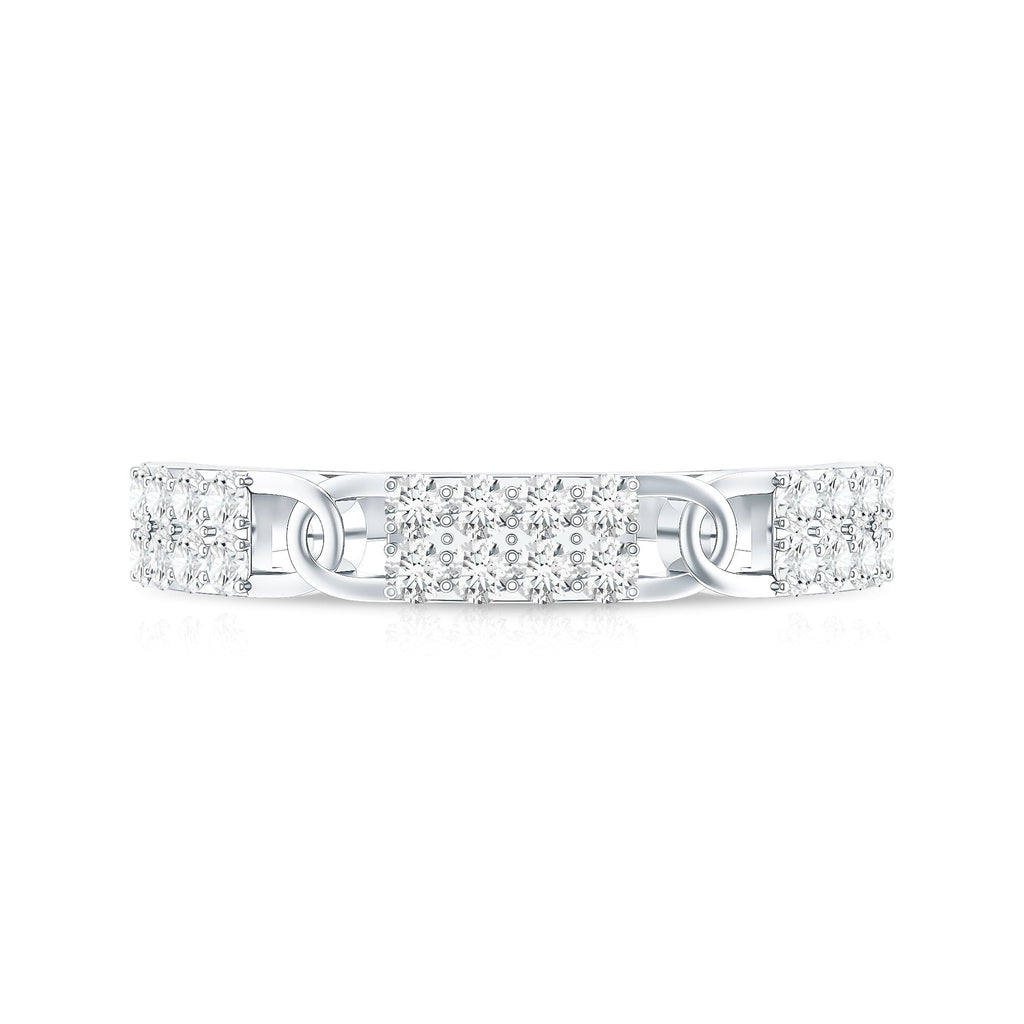 Certified Moissanite Interlocking Wedding Band