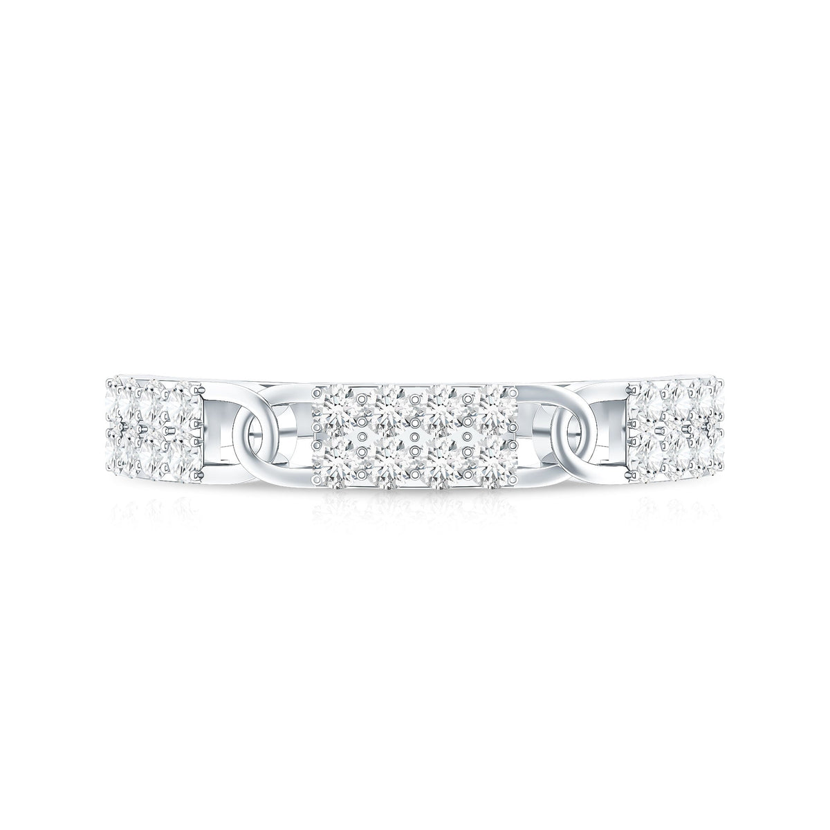 Certified Moissanite Interlocking Wedding Band