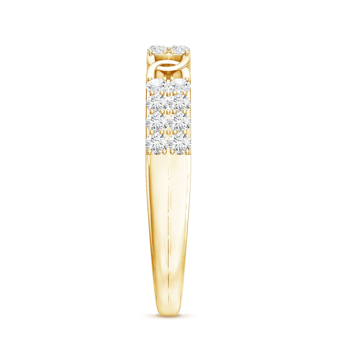 Certified Moissanite Interlocking Wedding Band