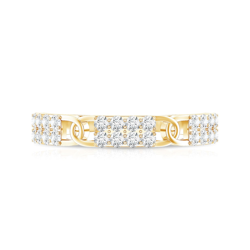 Certified Moissanite Interlocking Wedding Band