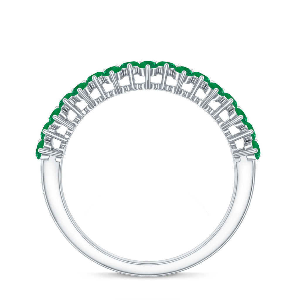 Certified Real Emerald Half Eternity Anniversary Ring