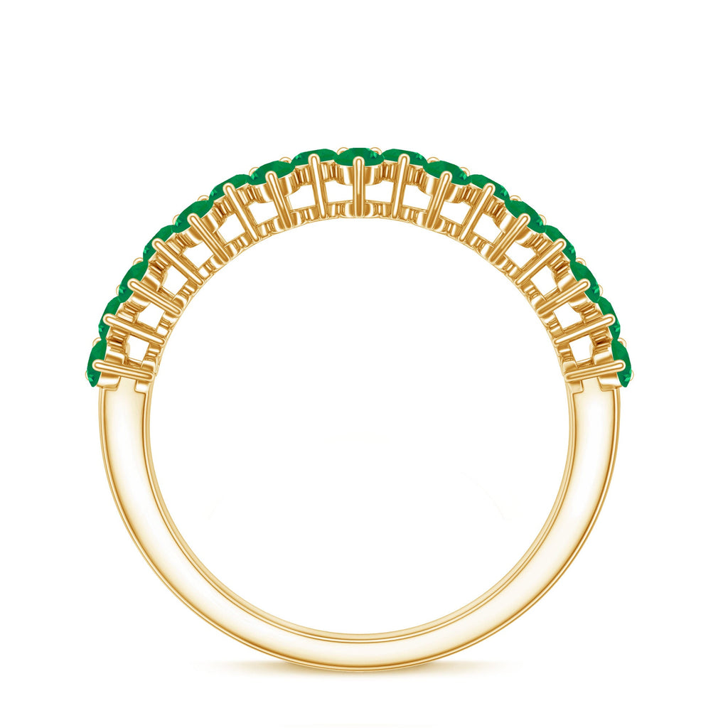 Certified Real Emerald Half Eternity Anniversary Ring