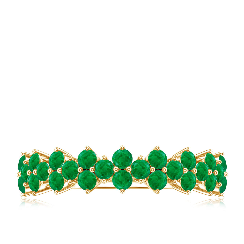 Certified Real Emerald Half Eternity Anniversary Ring