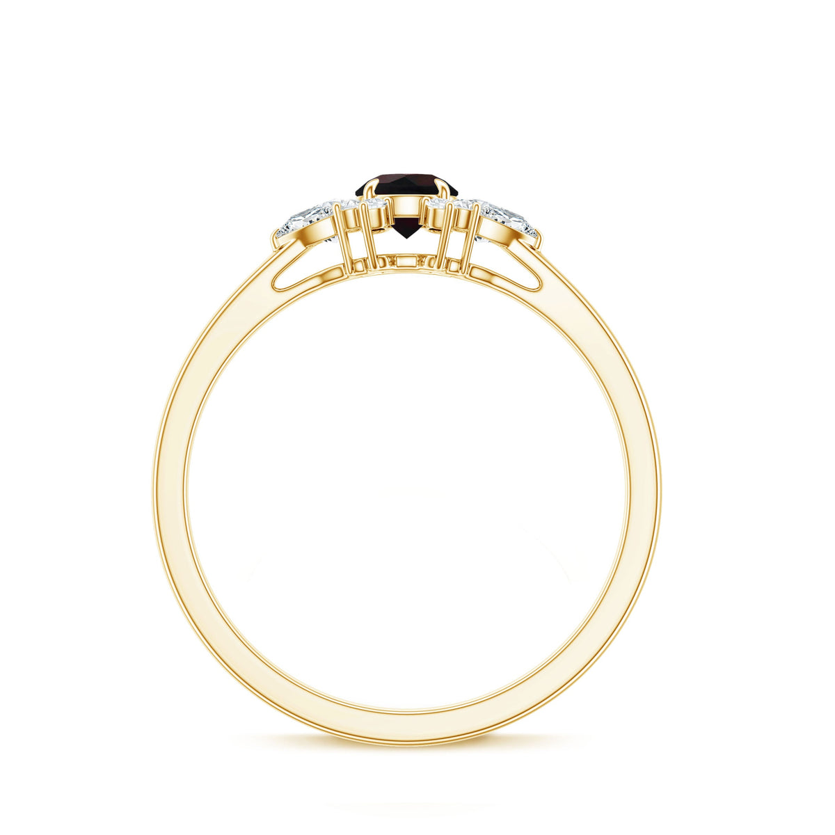 Claw Set Round Black Opal and Diamond Promise Ring