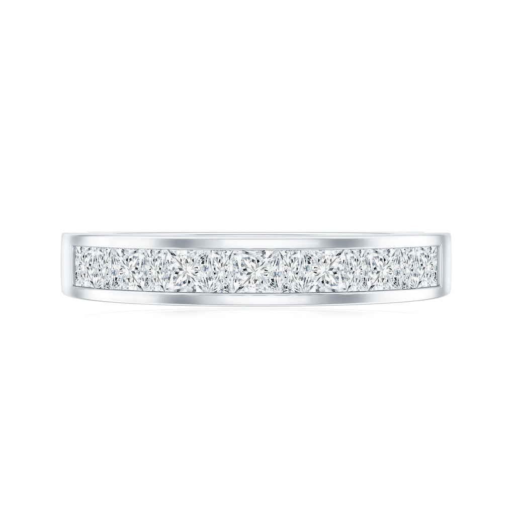 Channel Set Diamond Half Eternity Band Ring