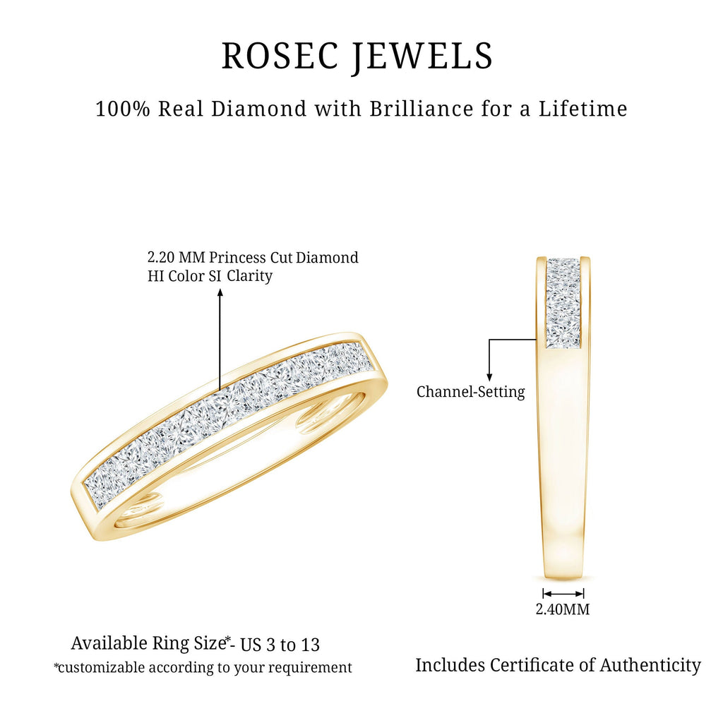 Channel Set Diamond Half Eternity Band Ring