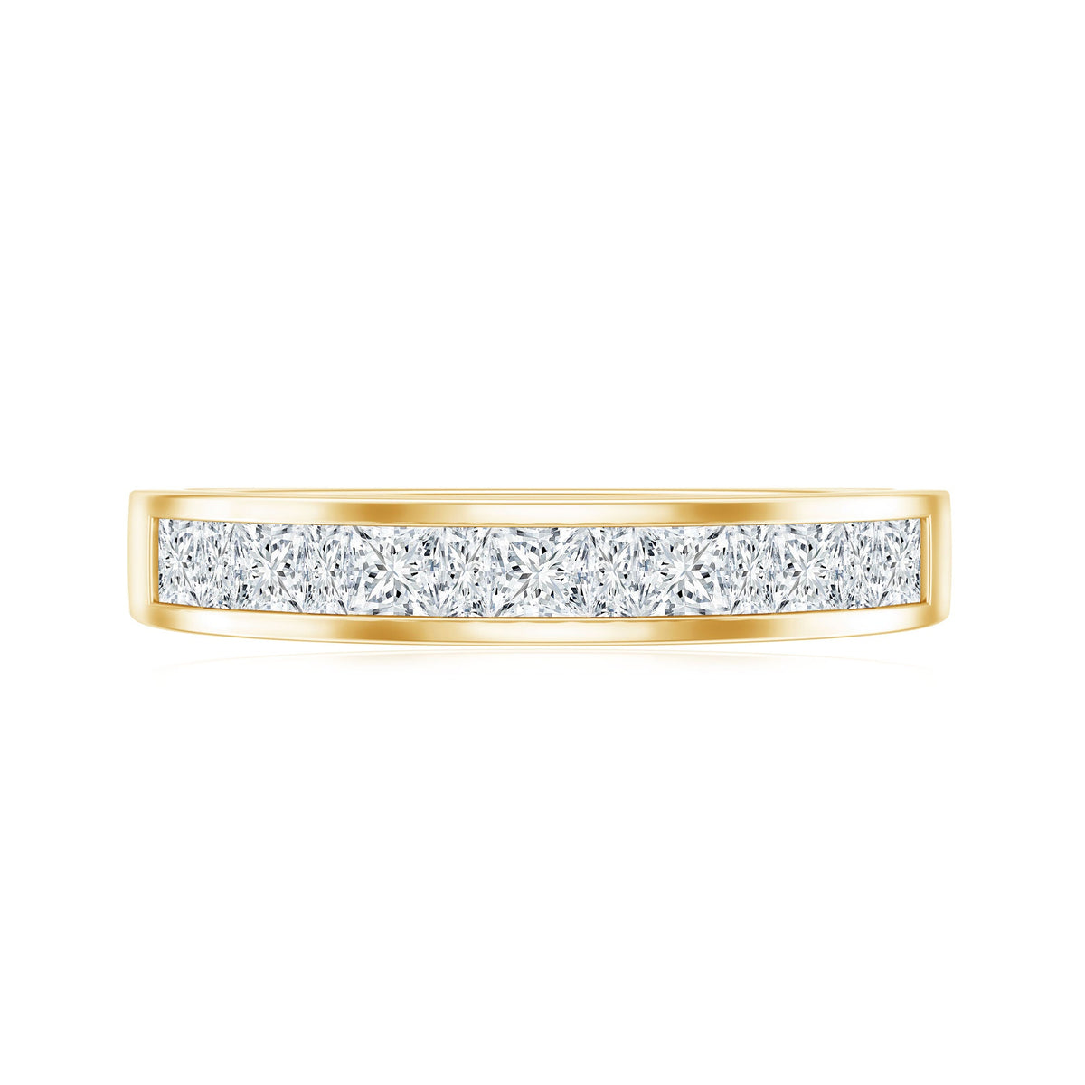 Channel Set Diamond Half Eternity Band Ring