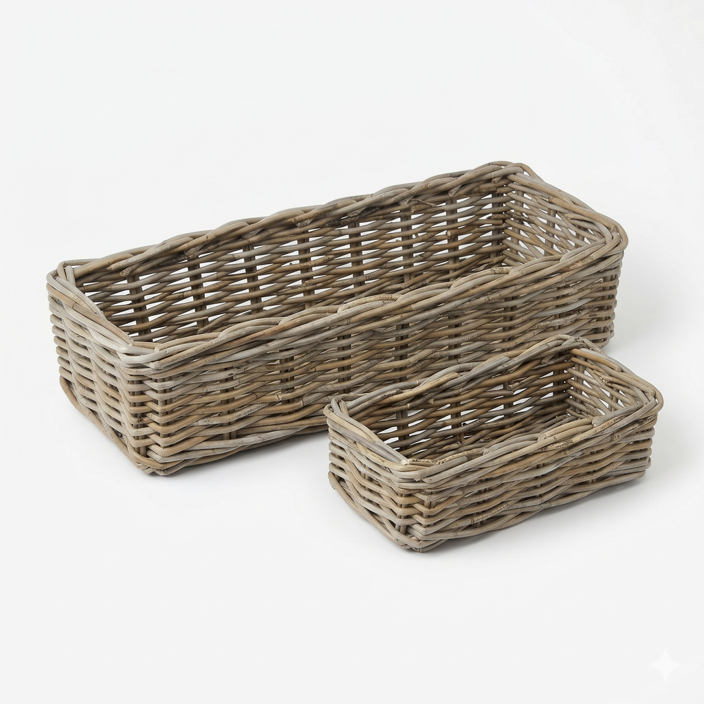 Rattan Rectangle Centerpeice Basket