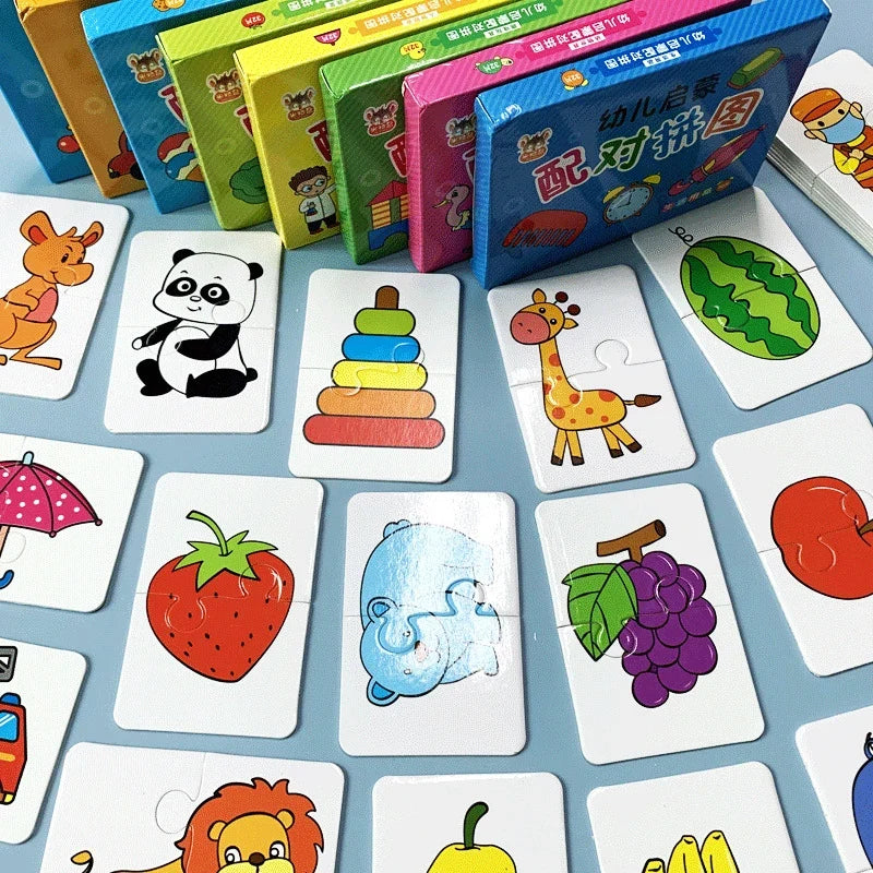 Montessori Cards Educational Toys for Children Learning Educational Puzzles Develop Cognitive Games for Babies Kids Baby