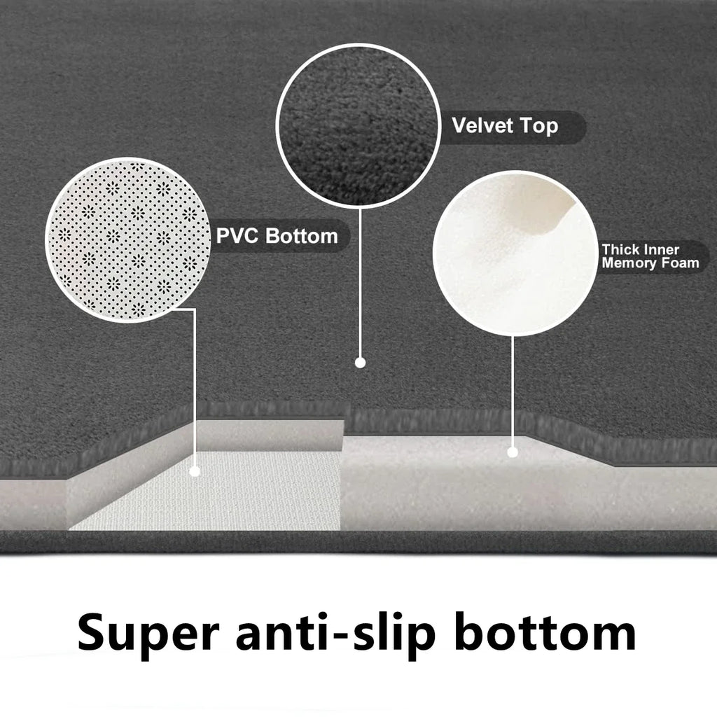 3D Cobblestone Bathroom Mat – Non – Slip Absorbent Quick – Dry Floor Rug