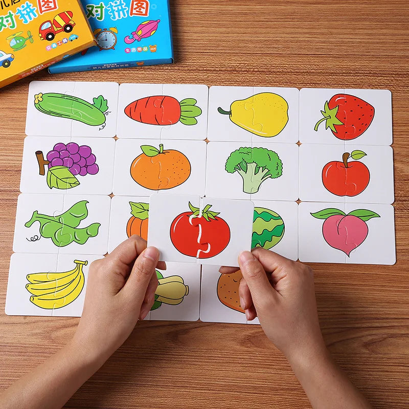 Montessori Cards Educational Toys for Children Learning Educational Puzzles Develop Cognitive Games for Babies Kids Baby