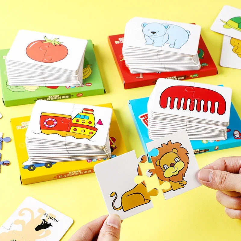 Montessori Cards Educational Toys for Children Learning Educational Puzzles Develop Cognitive Games for Babies Kids Baby